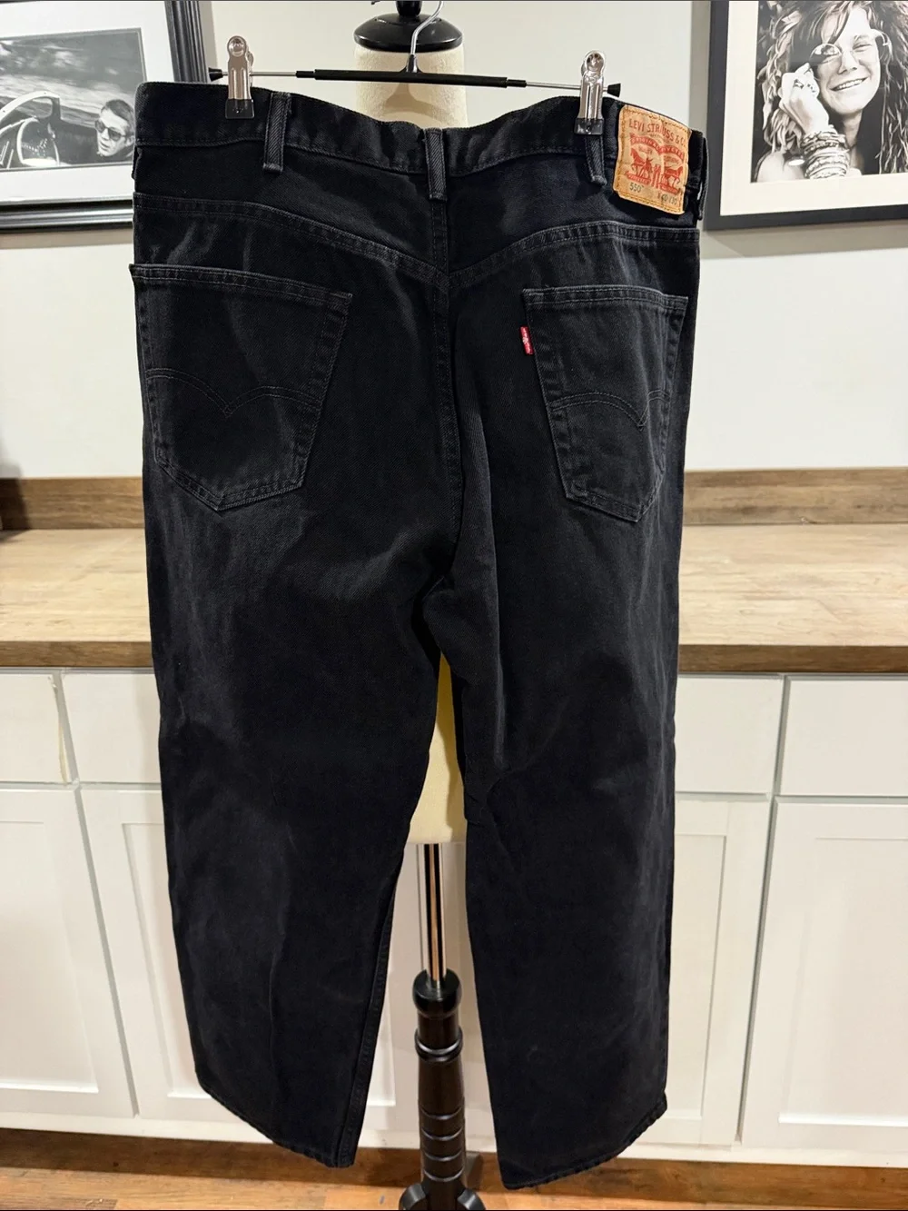 Levi's 550 Black Relaxed Fit Men's Jeans 40x30